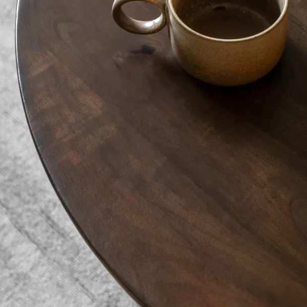 Sculpt Round Coffee Table Wood Dark