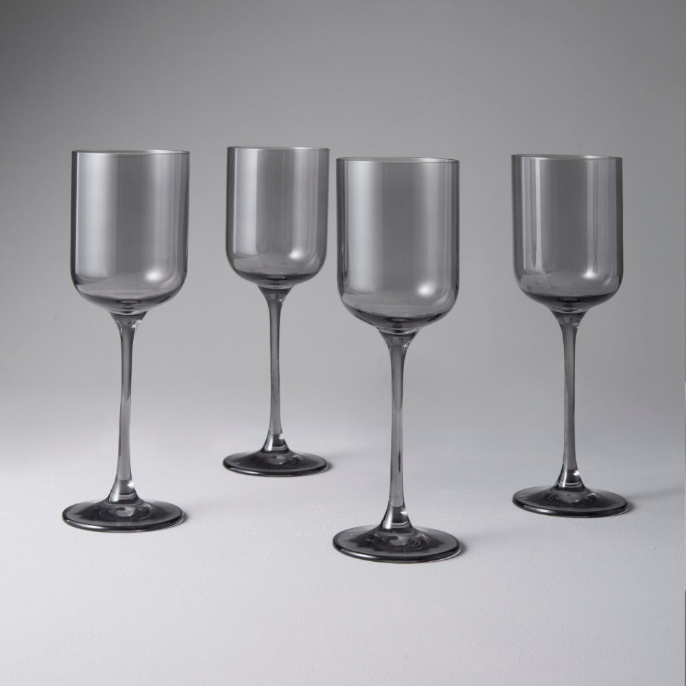 Soho Set of 4 Wine Glasses, Charcoal