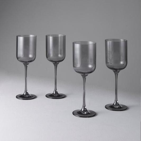 Soho Set of 4 Wine Glasses, Charcoal