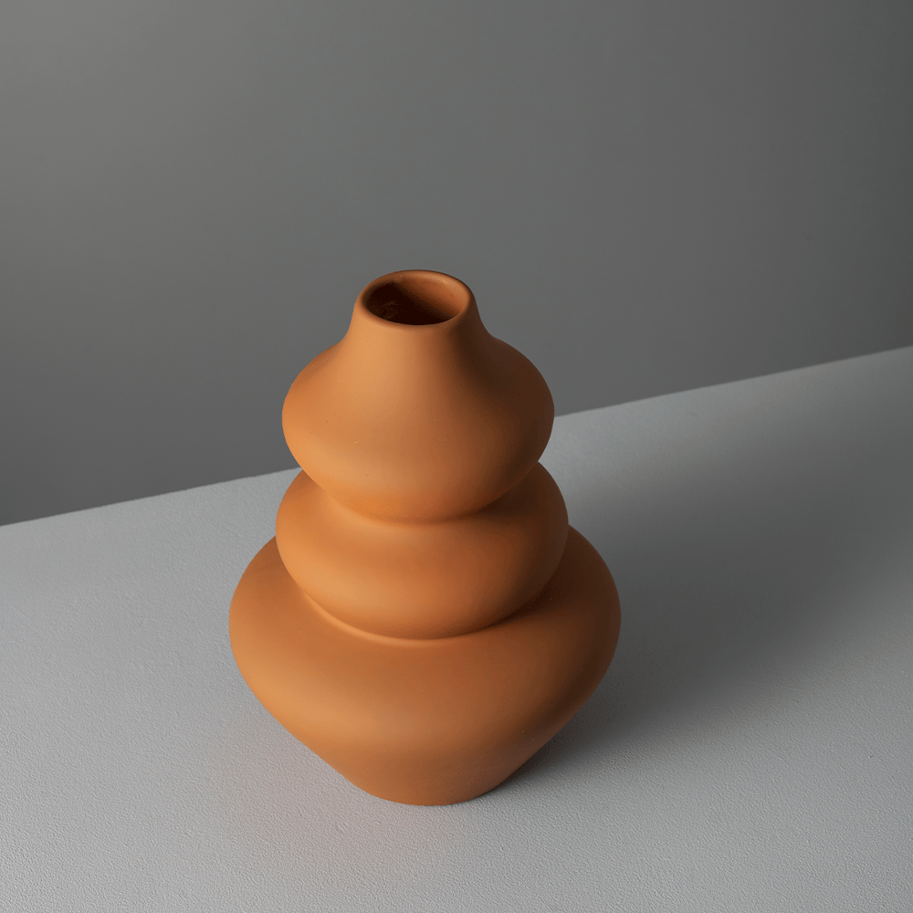 Totem Ceramic Flower Vase, Terracotta (20cm)