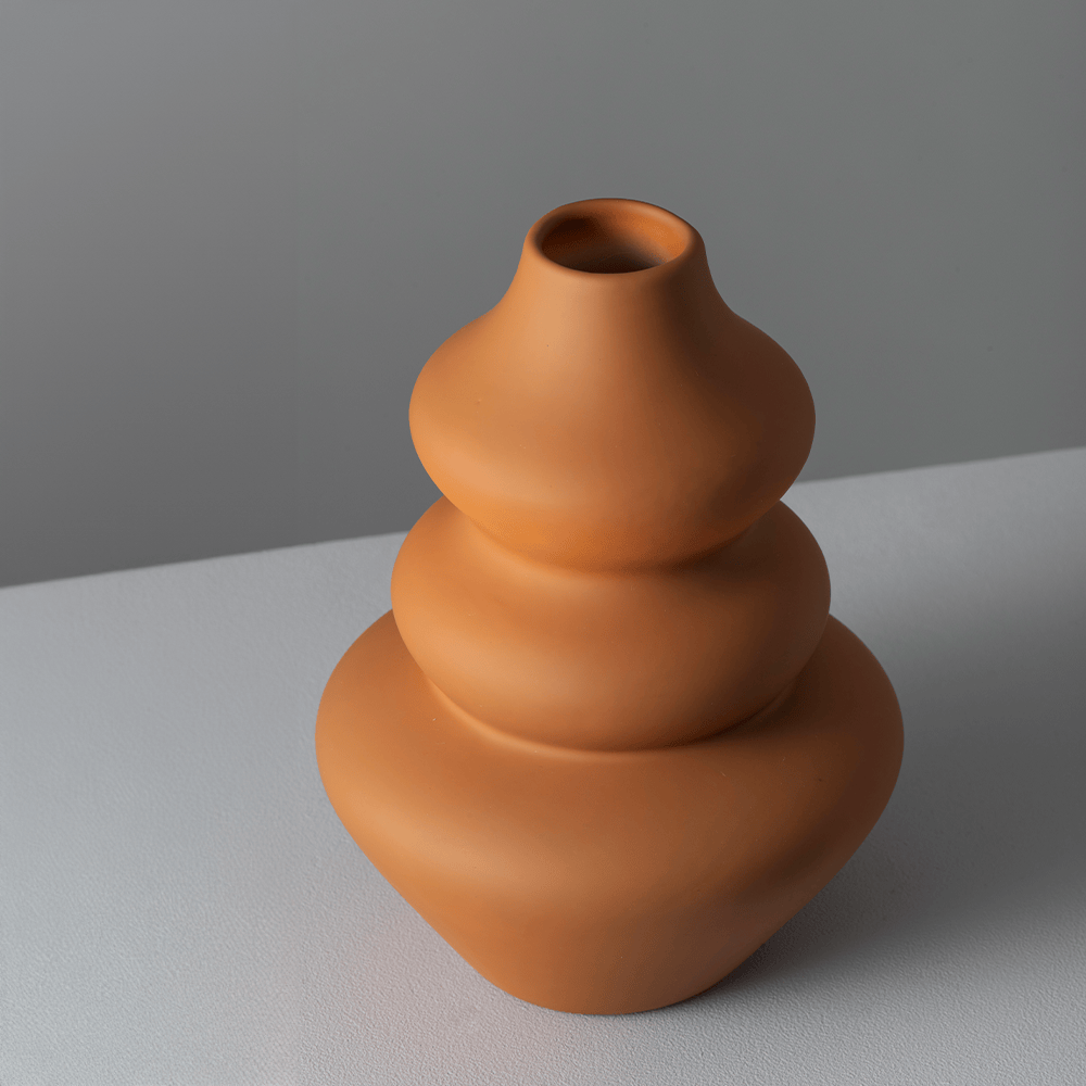 Totem Ceramic Flower Vase, Terracotta (20cm)