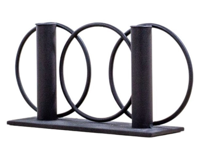 Yara Candlestick x 2 Large Metal Black