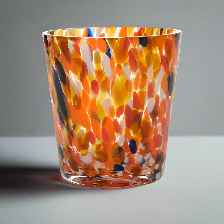 Brillante Handblown Glass Vase, Clear Multicoloured (13cm)