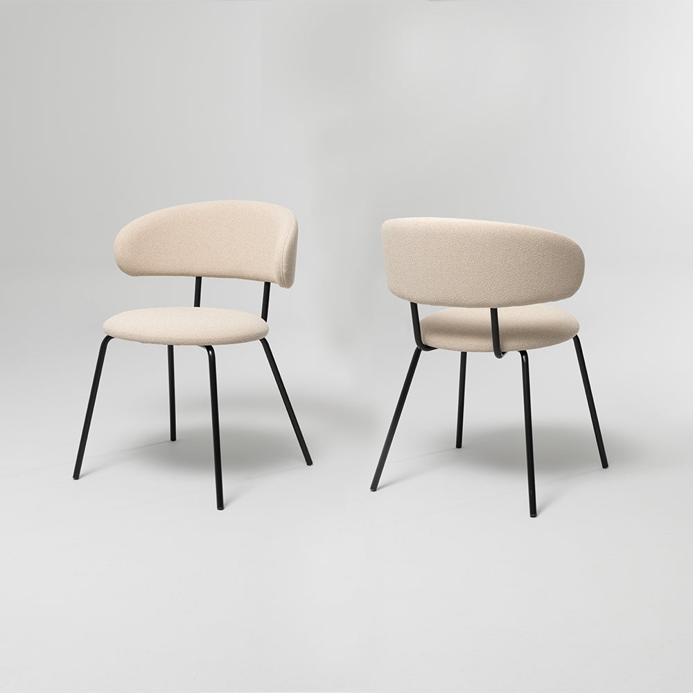 Scoop Dining Chairs, Off-White (Set of 2)