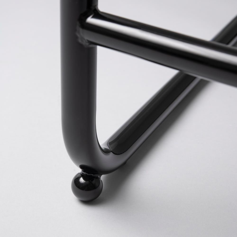 Loop Bar / Counter Stool, Black Gloss & Stone