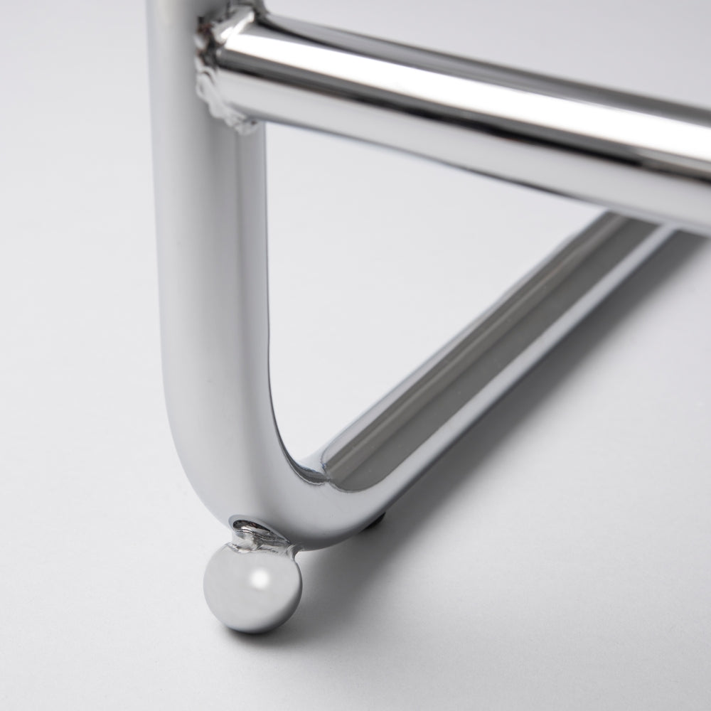 Loop Bar / Counter Stool, Chrome & Moss