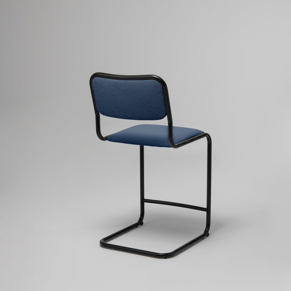 Loop Bar / Counter Stool, Black Gloss & Blue