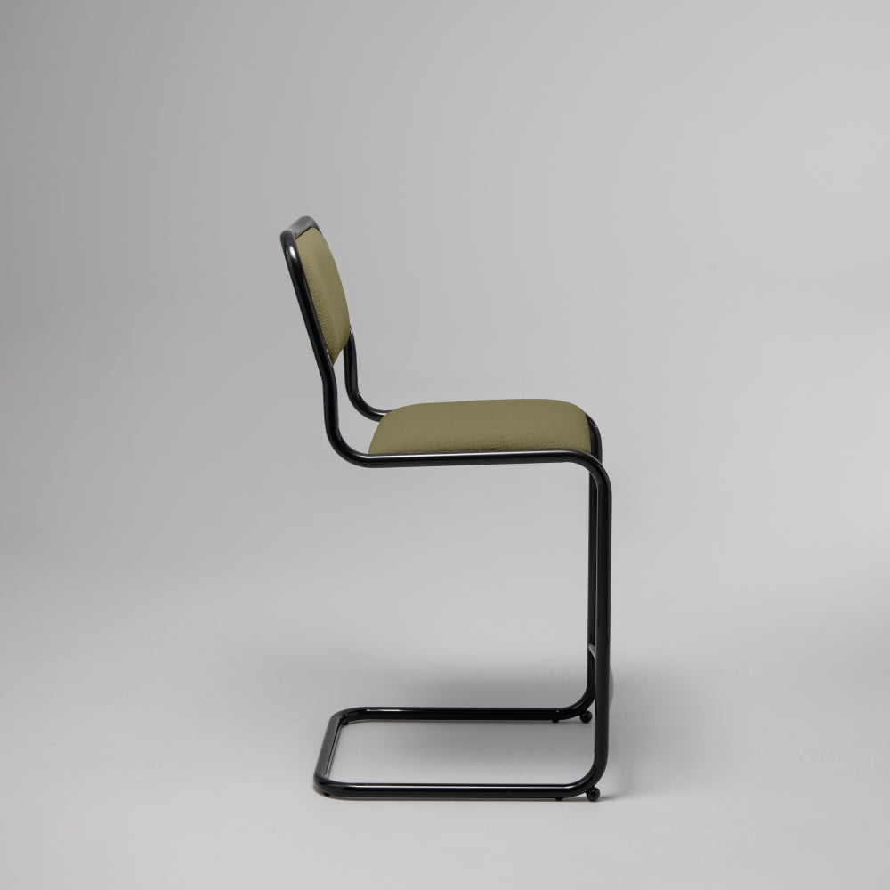 Loop Bar / Counter Stool, Black Gloss & Moss