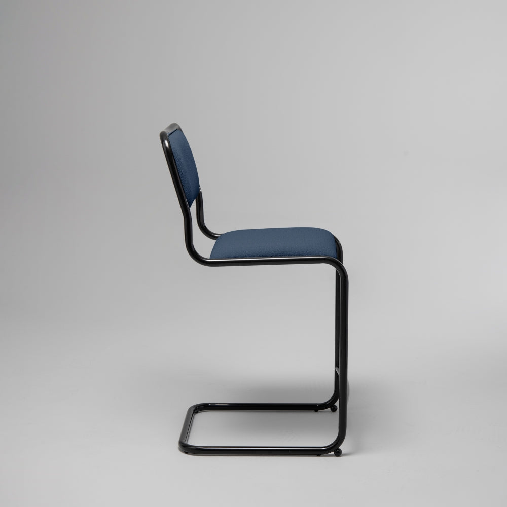 Loop Bar / Counter Stool, Black Gloss & Blue