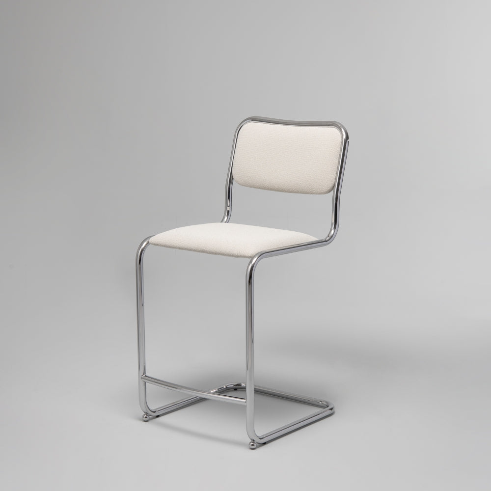 Loop Bar / Counter Stool, Chrome & Stone