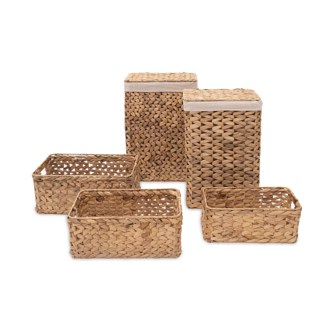William Water Hyacinth Laundry Box Basket, Natural, XL - 6