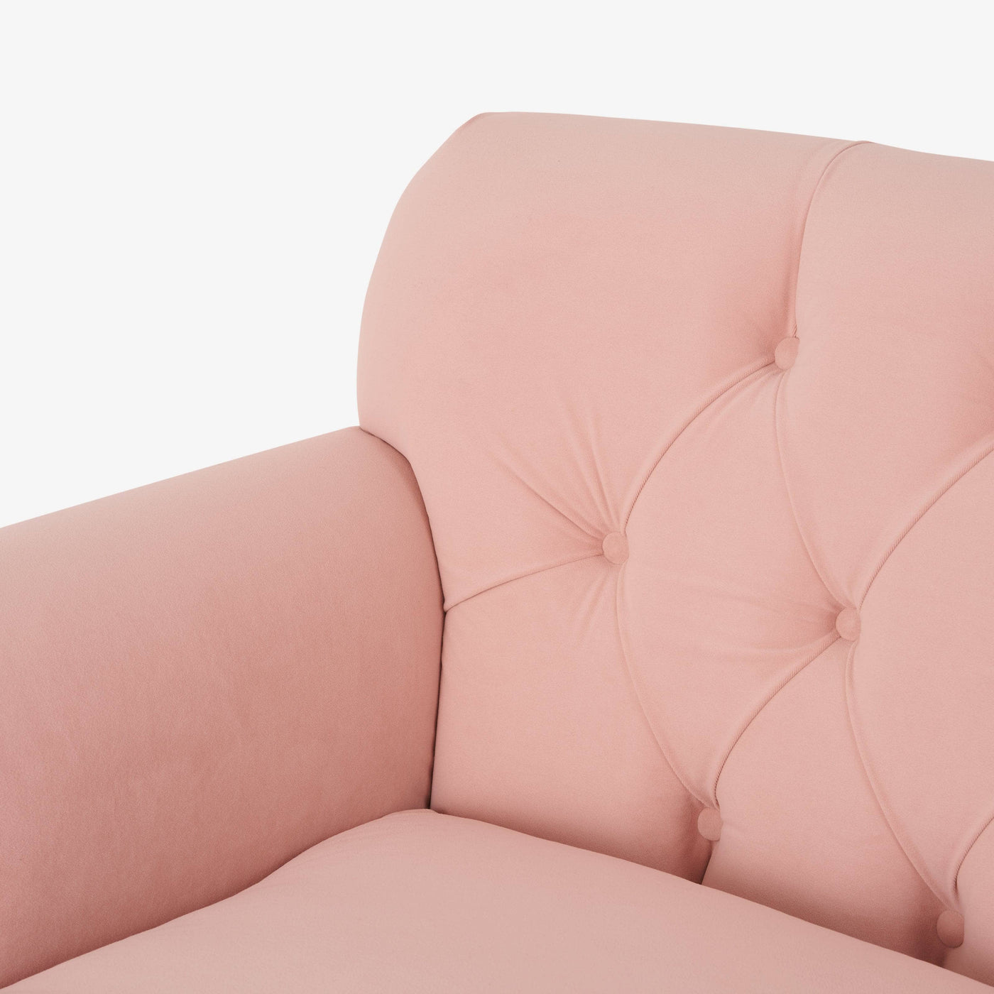 Frieda 2 Seater Velvet Sofa, Blush Pink - 3