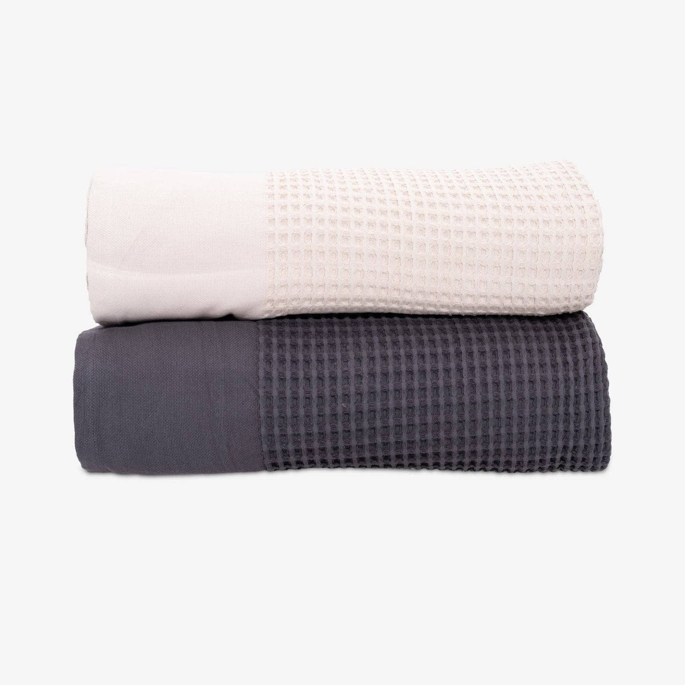 Winnie Waffle 100% Turkish Cotton Bedspread, Anthracite Grey, 250x260 cm - 4