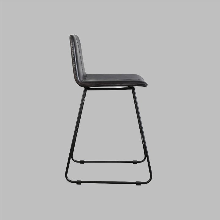 Tuxe Leather Bar Stool, Black Bar Stools sazy.com