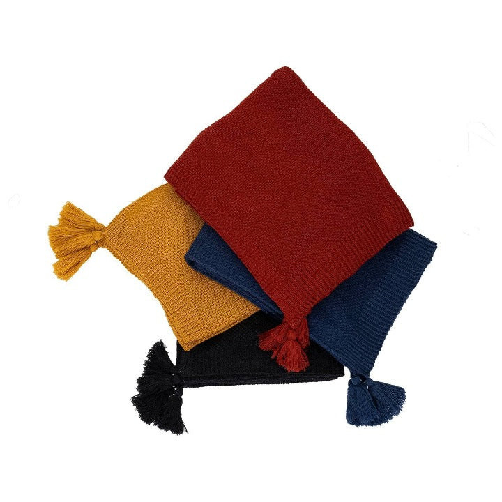 Benjamin Waffle Fringed Knitted Throw, Mustard, 125x160 cm Throws sazy.com