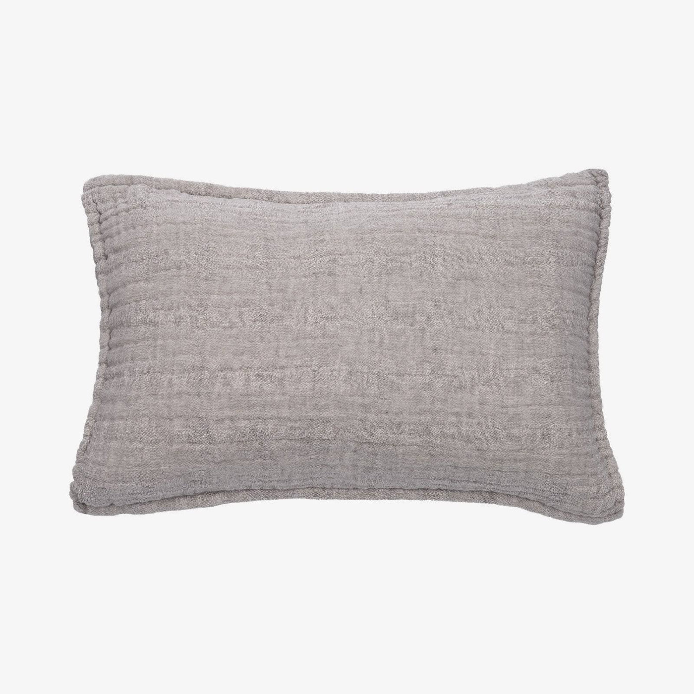 Hazel Set of 2 Cotton And Linen Pillowcases, Grey Blankets & Bedspreads sazy.com