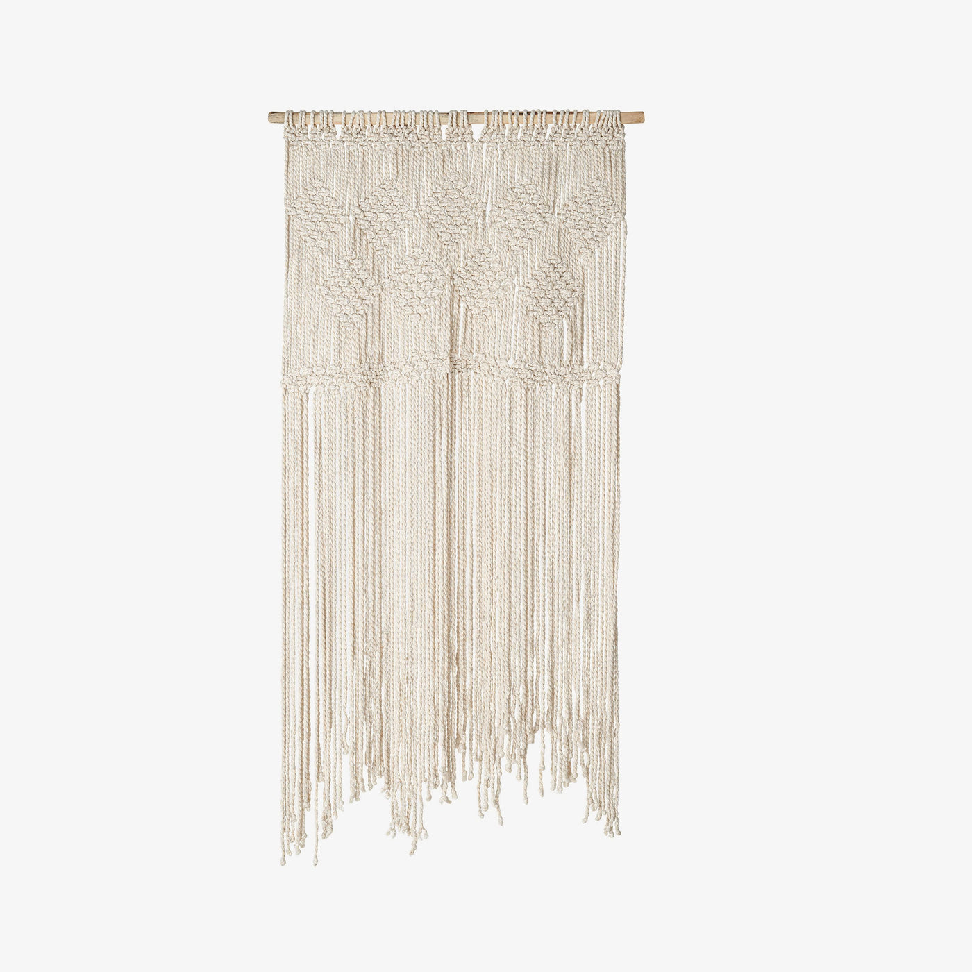 Delle Cotton Macramé Wall Hanging Curtain, Off-White Wall Art sazy.com