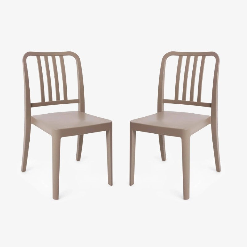 Gai Set of 2 Garden Chairs, Taupe