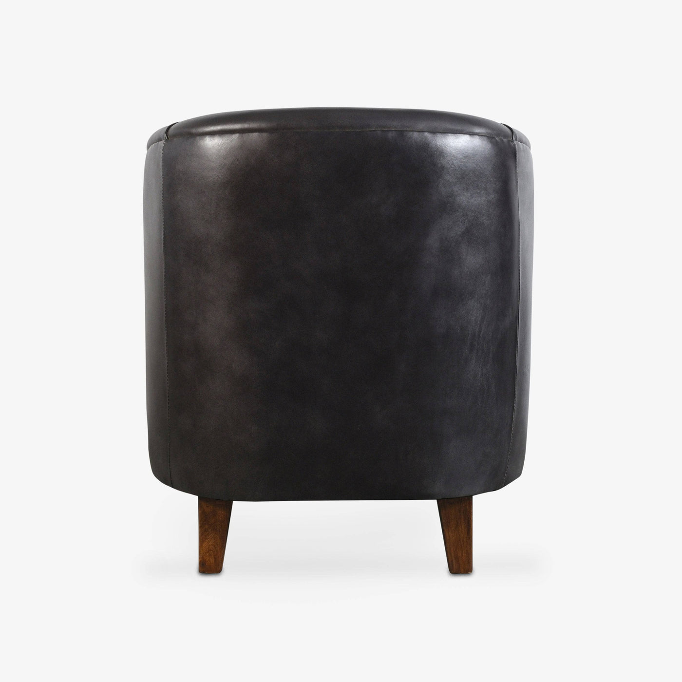 Leather Wood Armchair, Black, 67x67x74 cm - 4