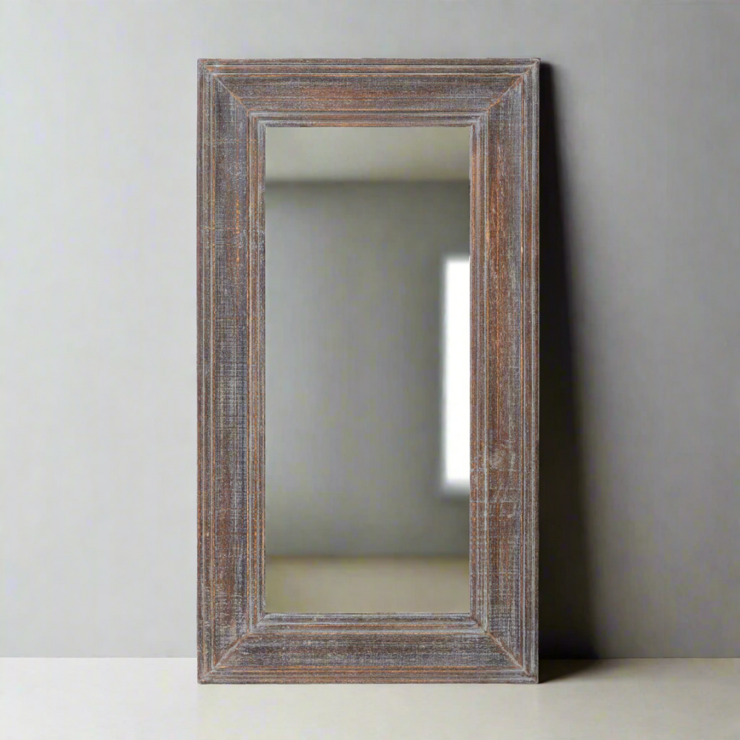 Lui Wooden Floor Mirror, Dark Grey