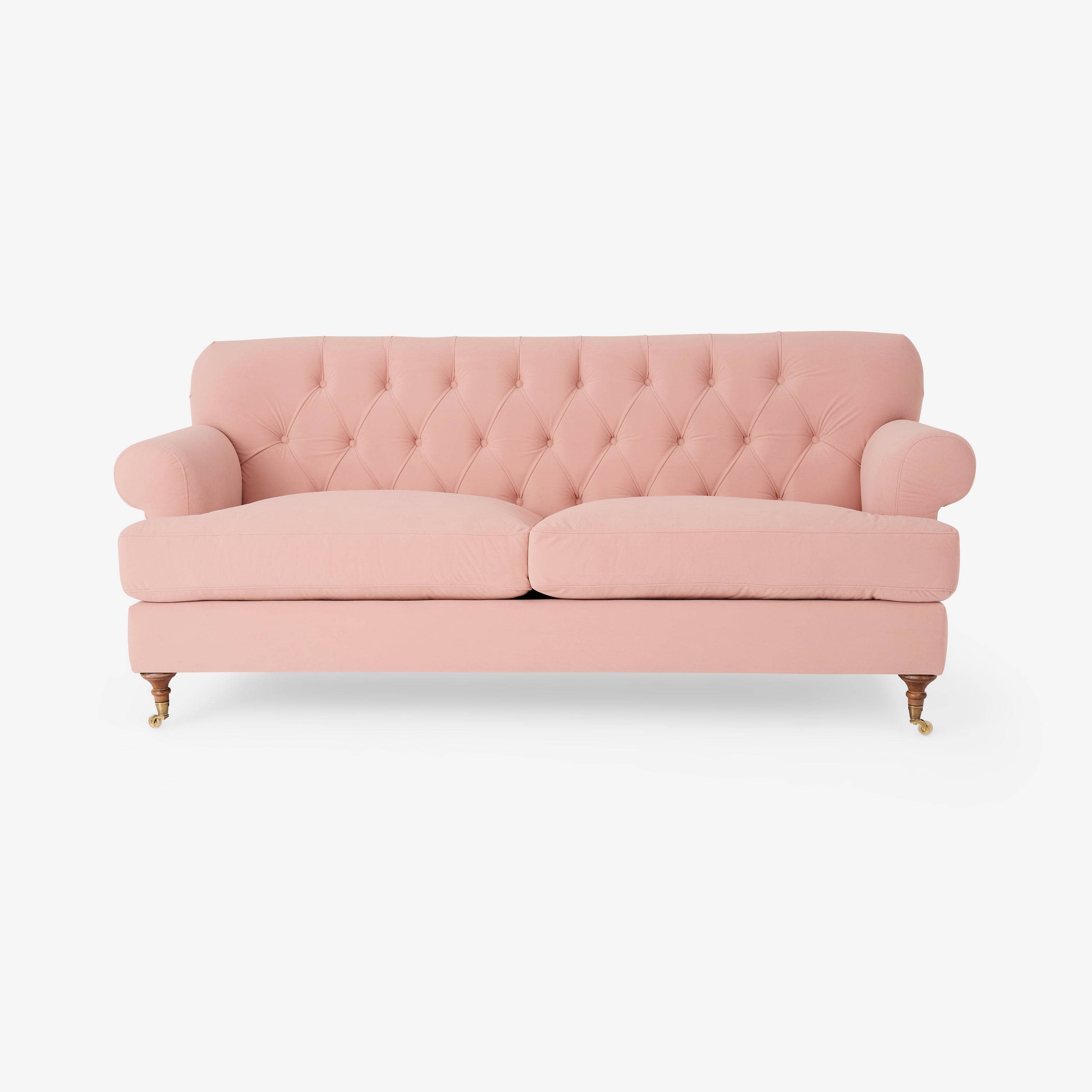 Frieda 3 Seater Velvet Sofa Blush Pink
