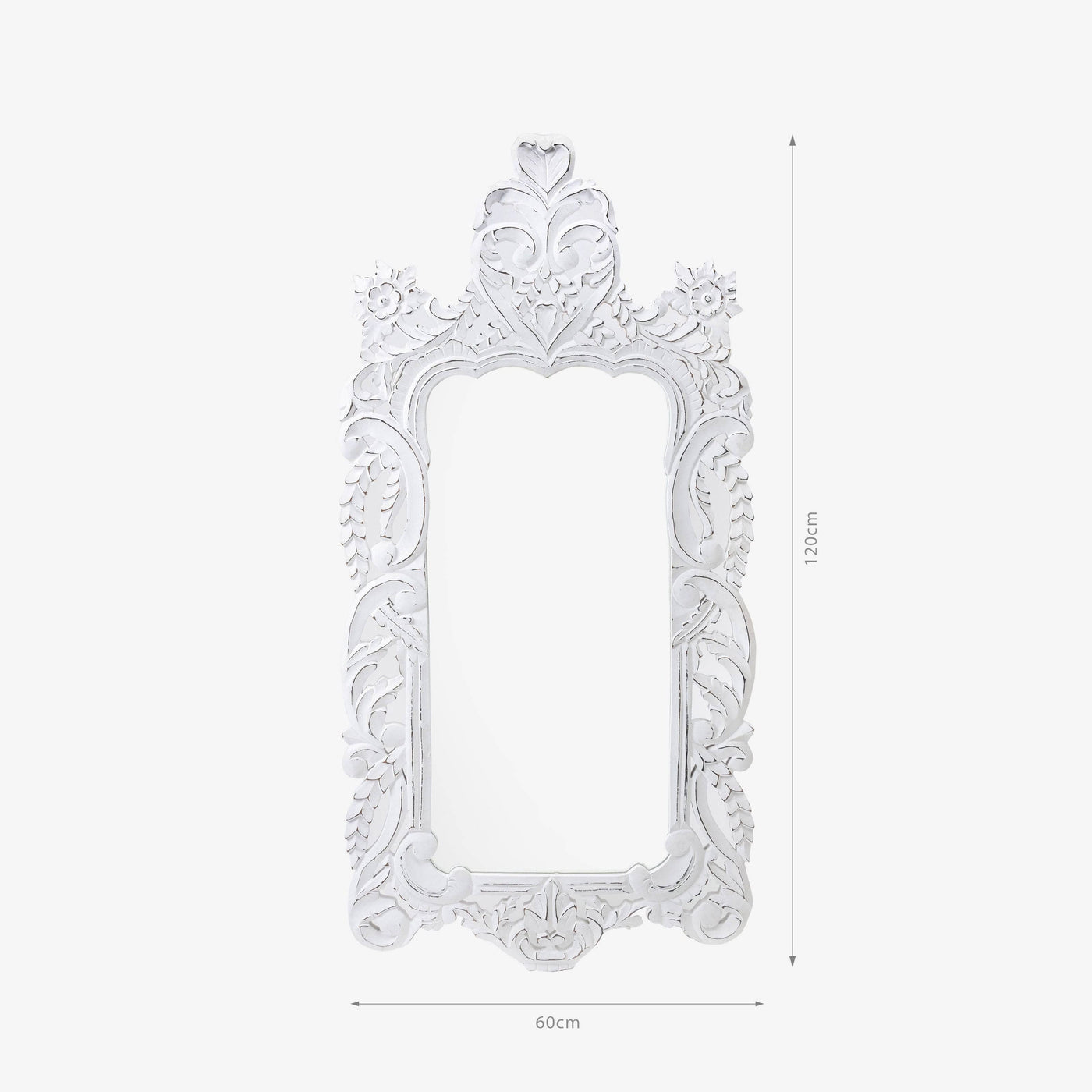 Esko Rectangular Wooden Mirror, Off-White, 60x120 cm - 2