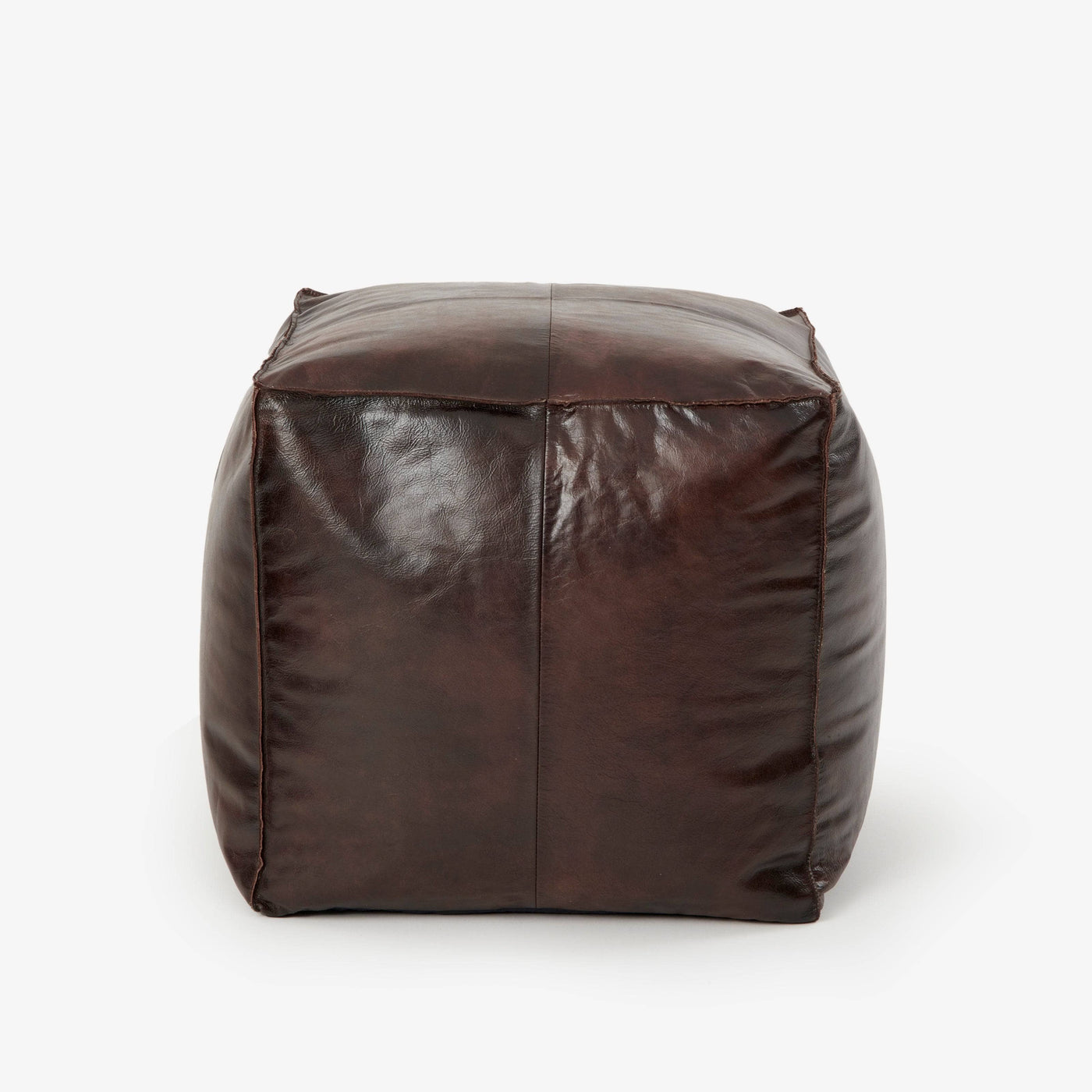 Vacanza leather pouffe, Brown Pouffes sazy.com