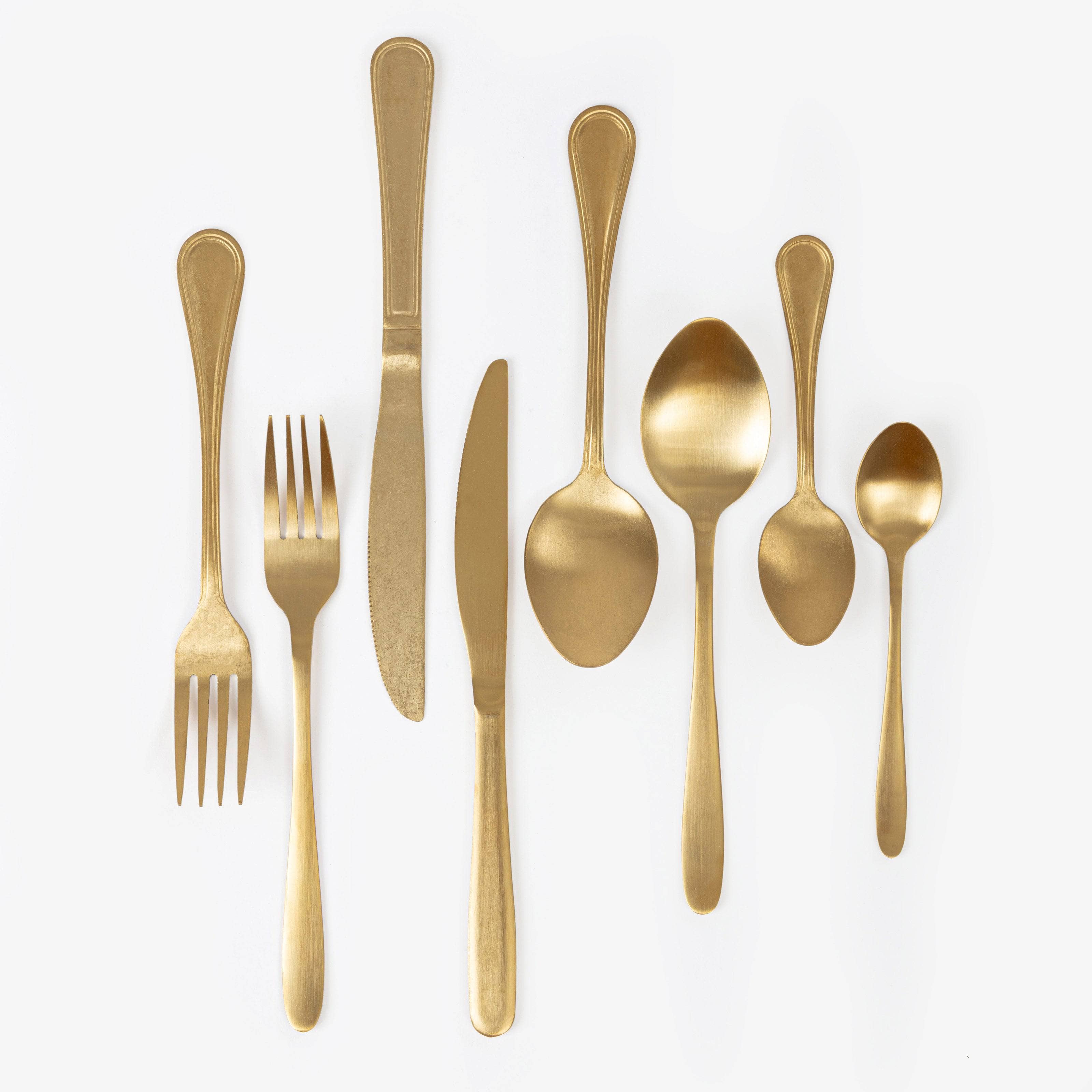 Bravo 16 Piece Stainless Steel Cutlery Set, Gold - 4