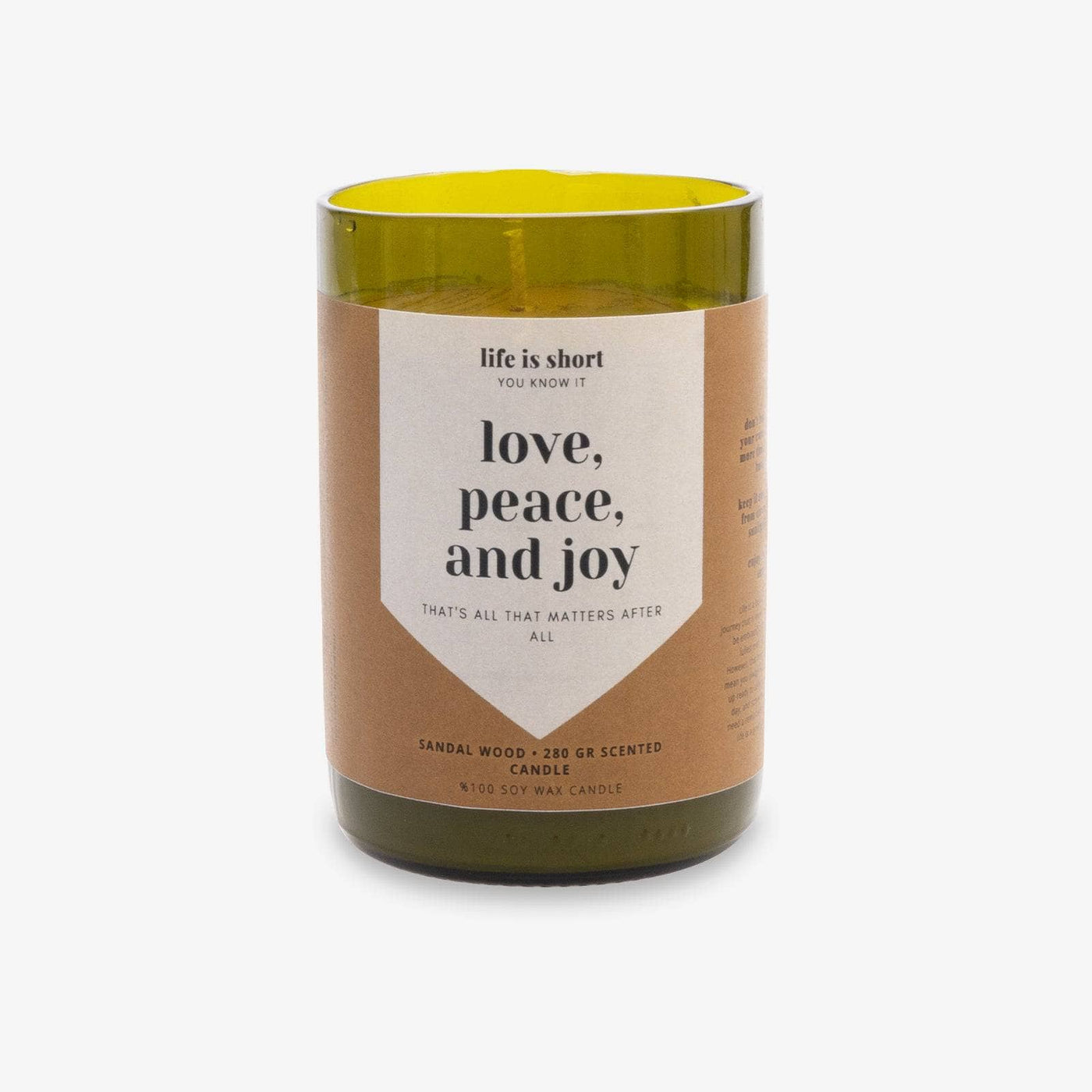 Love, Peace and Joy Soy Wax Candle, Amber, 285 g Candles sazy.com