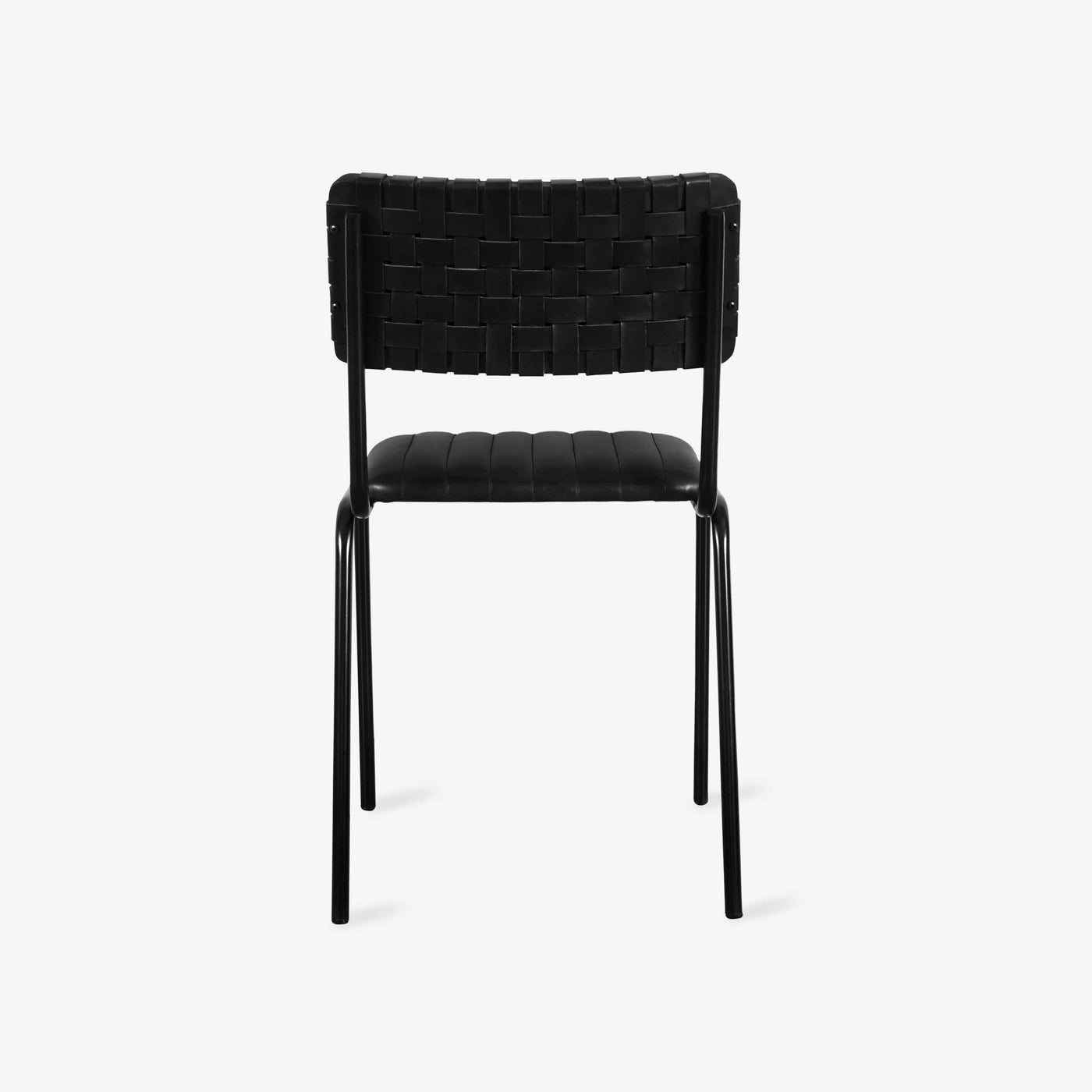 Algar Woven Leather Dining Chair, Black Dining Chairs & Benches sazy.com