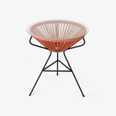 Woven Side Table, Orange - 1