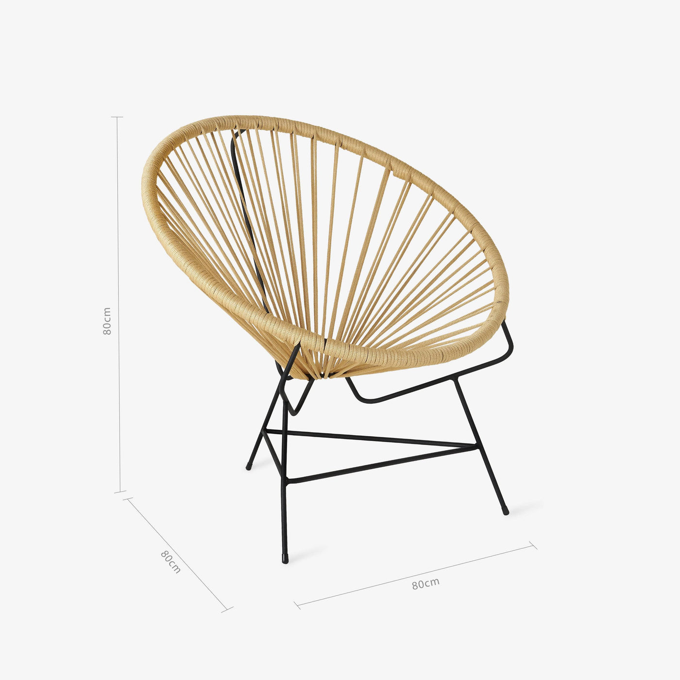 Mello Woven Garden Bistro Chair, Yellow - 2