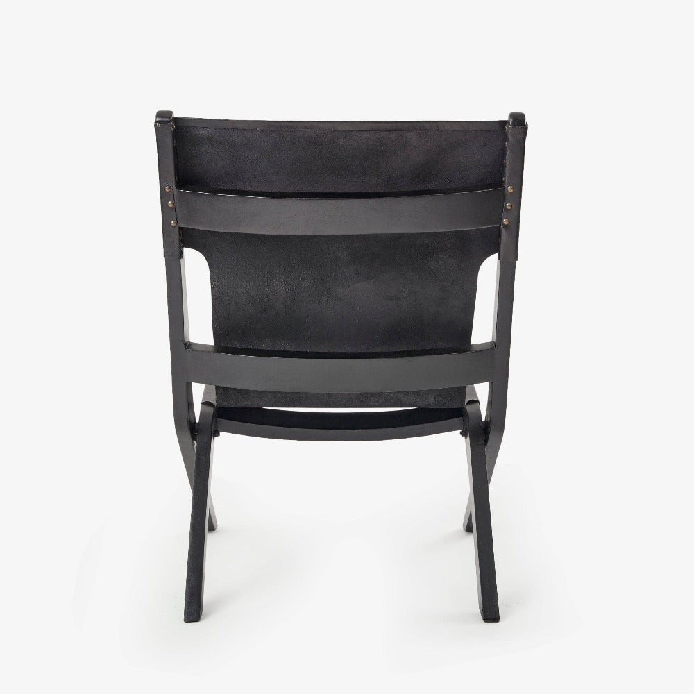 Arusha Leather Accent Chair, Black Armchairs sazy.com