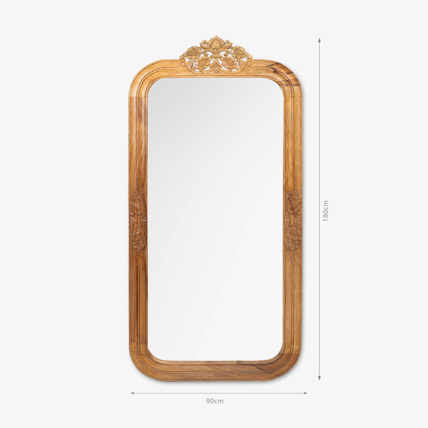 Elodie Wooden Floor Mirror, Natural, 90x180 cm Mirrors sazy.com