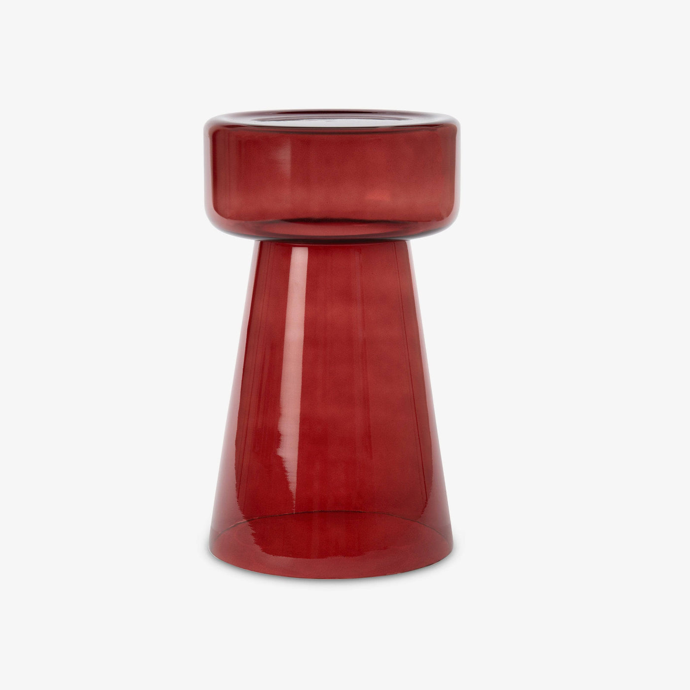 Dakwa Glass Side Table, Burgundy, 30x30x50 cm - 1