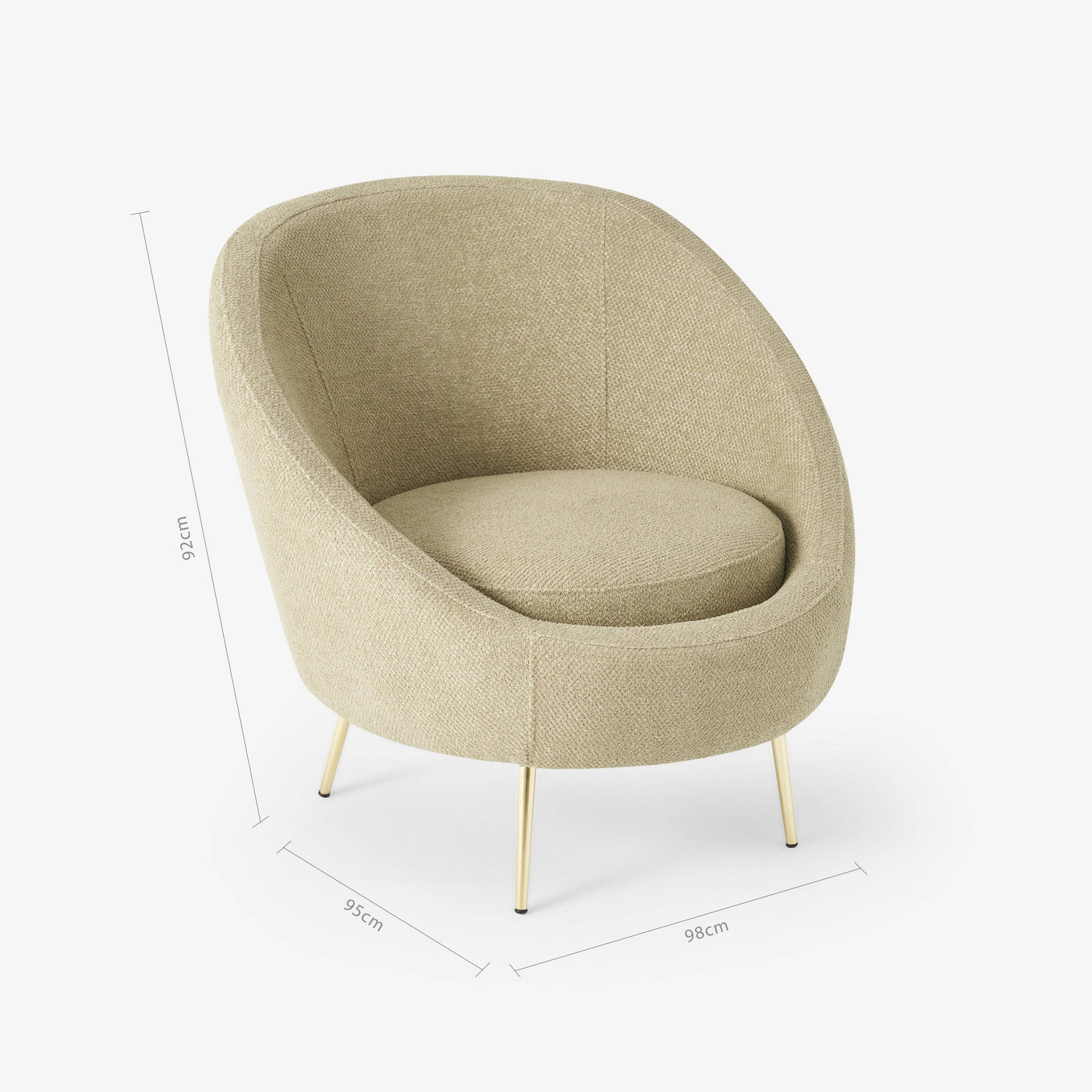 Doro Cotton Accent Tub Chair, Green Armchairs sazy.com