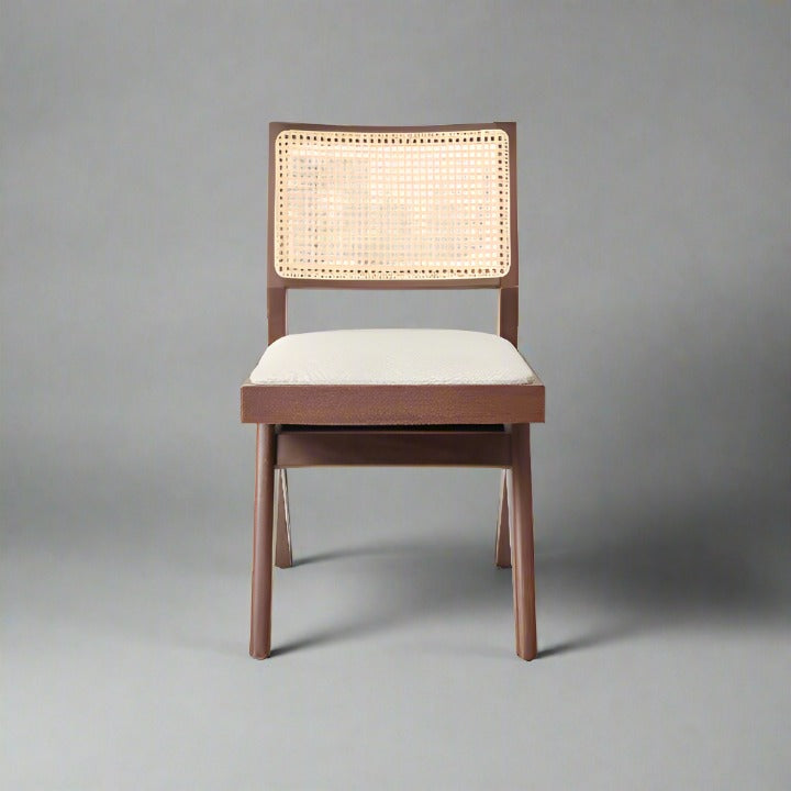 Cape Chair, Walnut - Cream Dining Chairs & Benches sazy.com