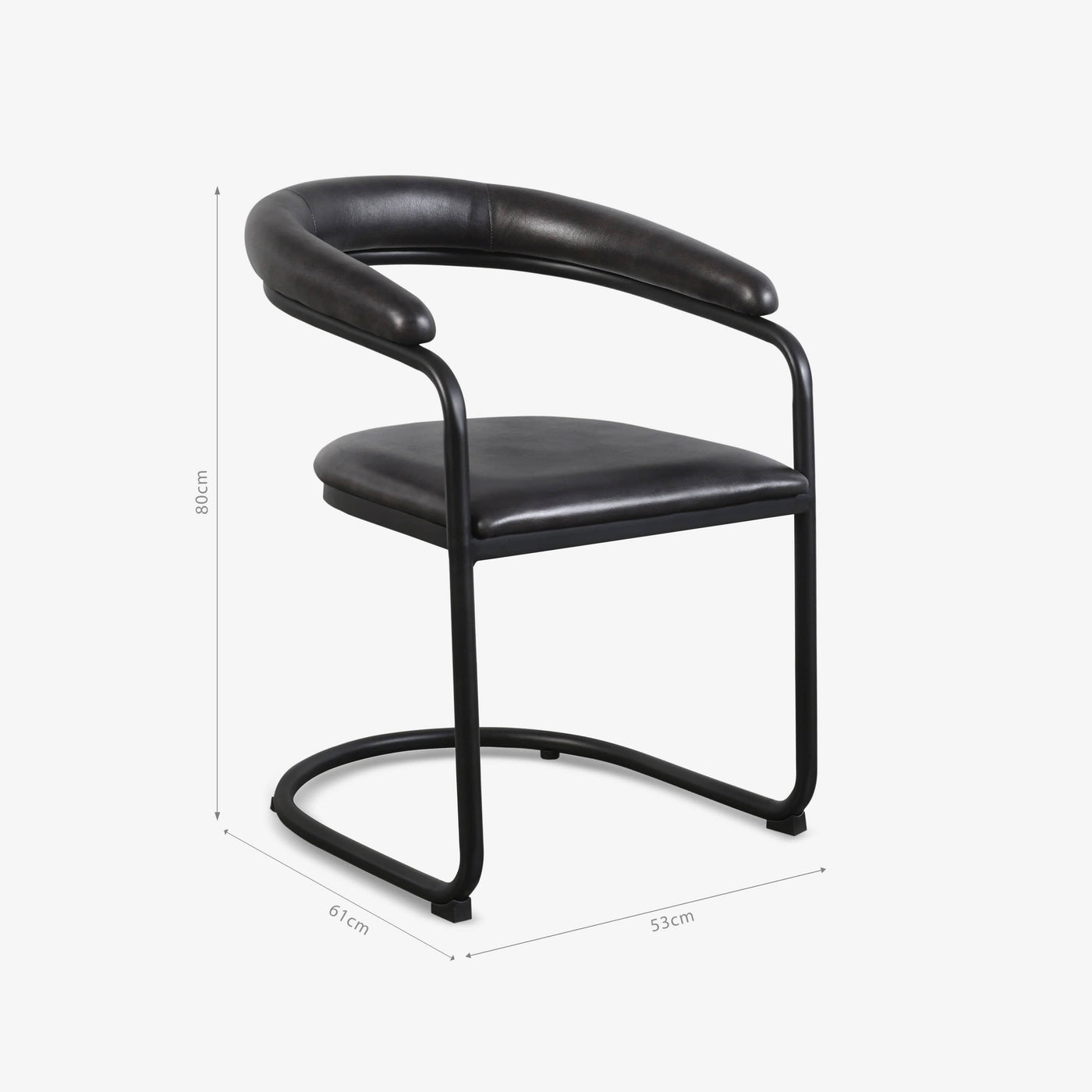 Earl Leather Armchair, Black Armchairs sazy.com