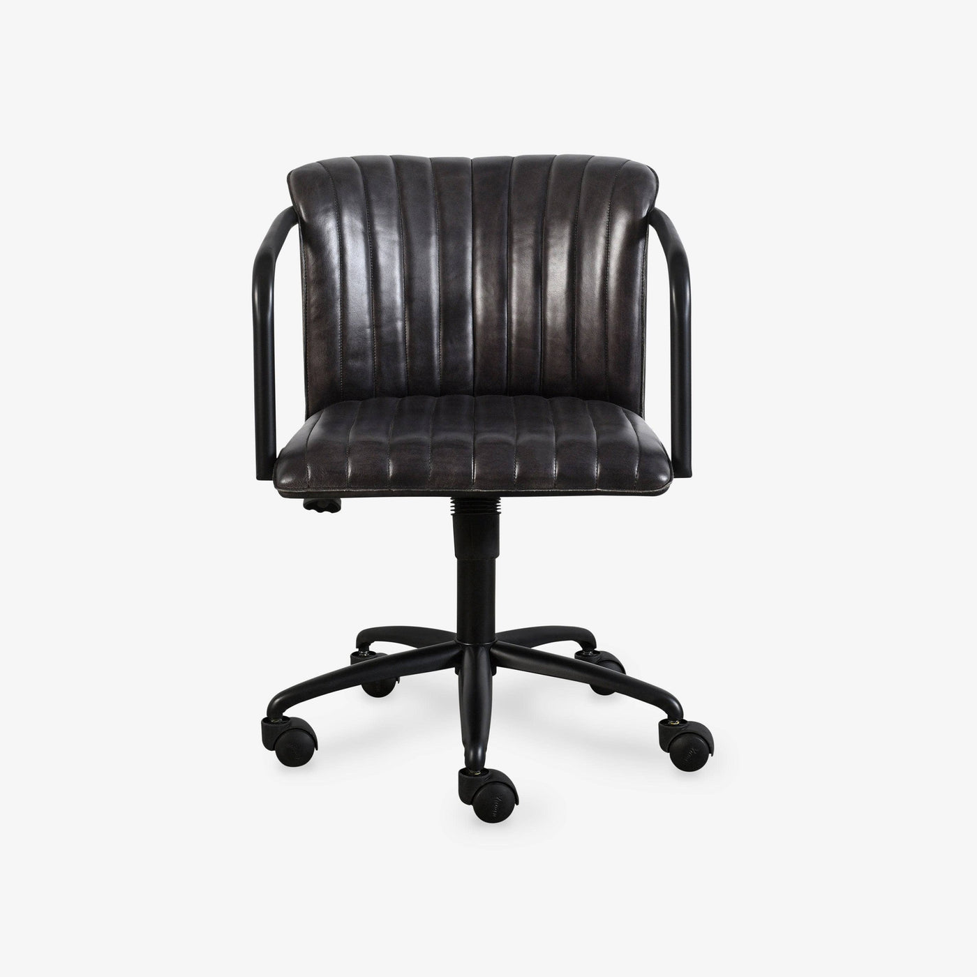 Iron Leather Office Chair, Black, 52x61x84 cm - 1