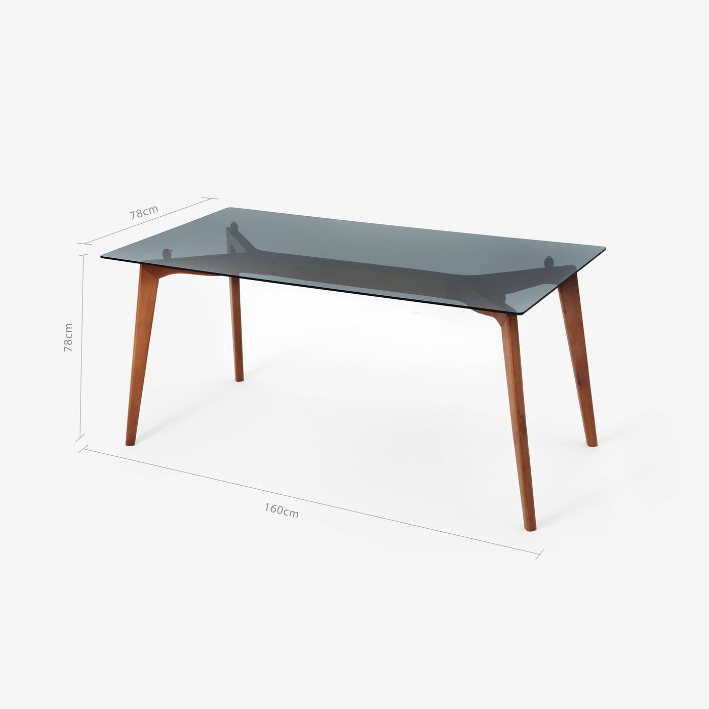 Piet Tempered Glass Dining Table, Wood - 2