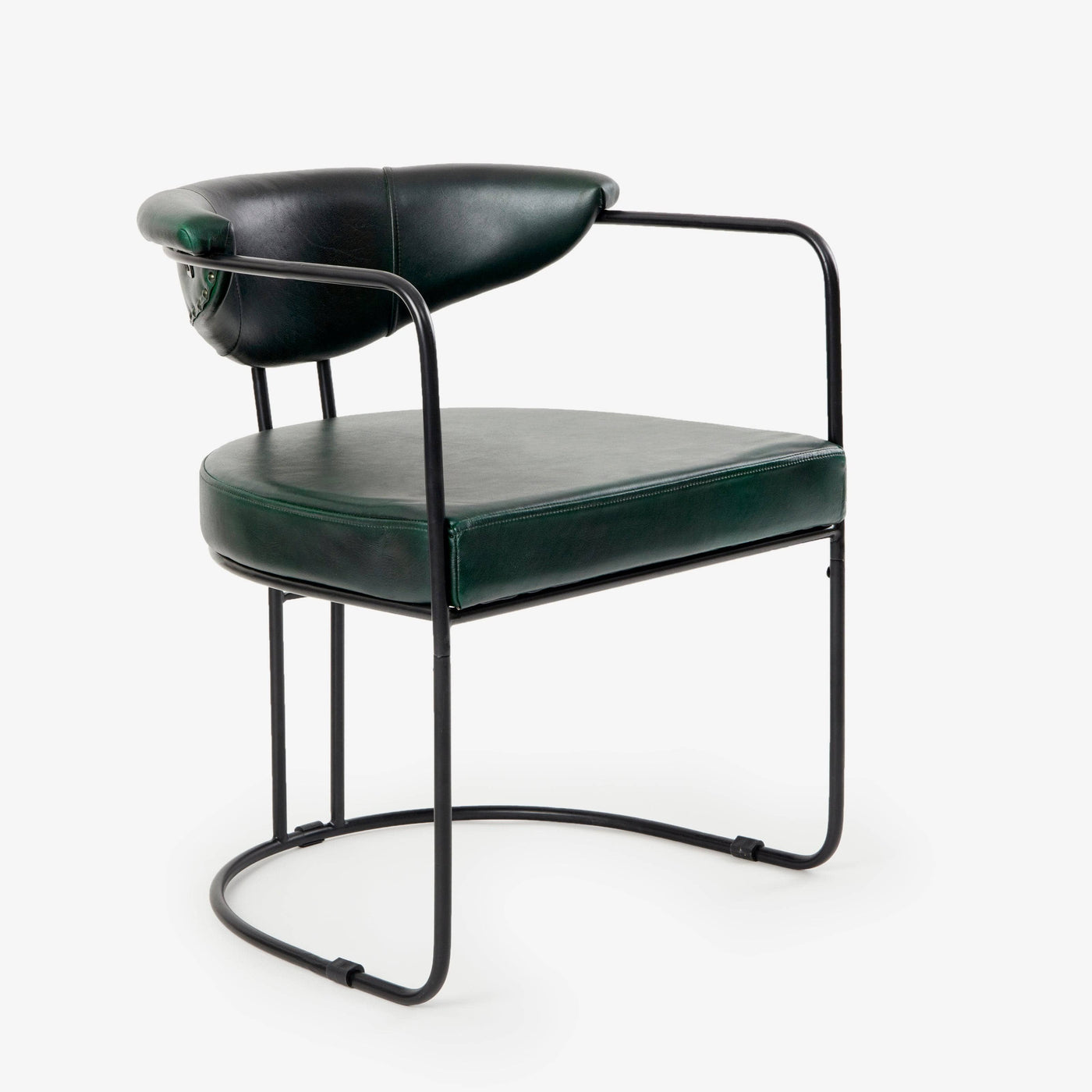 Itari Leather Armchair, Green Dining Chairs & Benches sazy.com