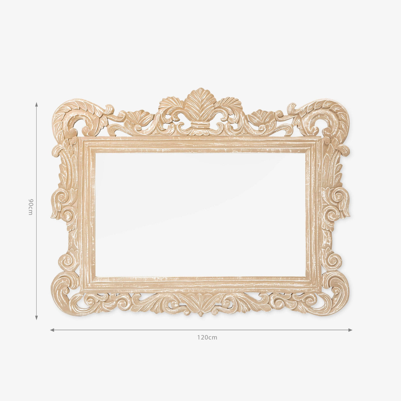 Carmen Rectangular Wooden Mirror, Dark Grey, 90x120 cm - 2