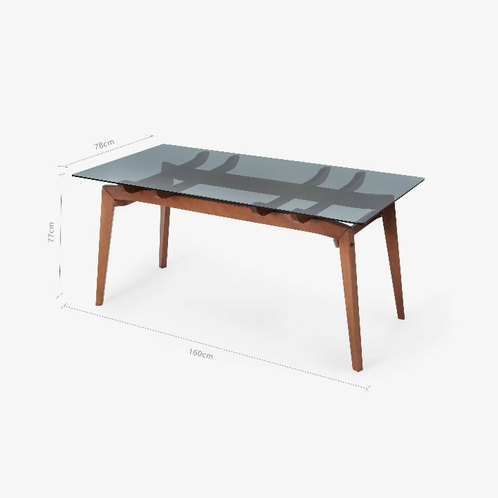 Marcel Glass Dining Table, Wood Dining Tables sazy.com