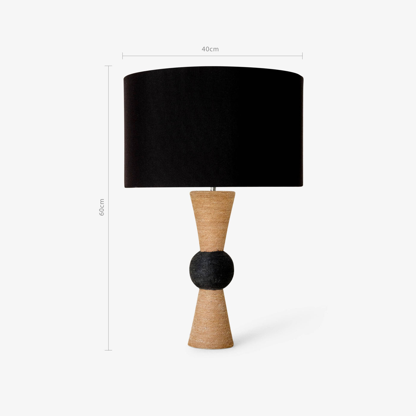 Yoko Jute Table Lamp, Black - Beige - 3