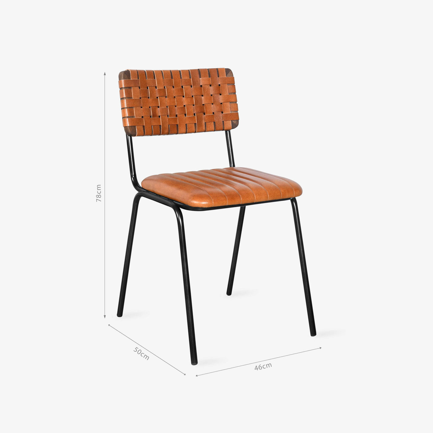 Algar Woven Leather Dining Chair, Tan Dining Chairs & Benches sazy.com