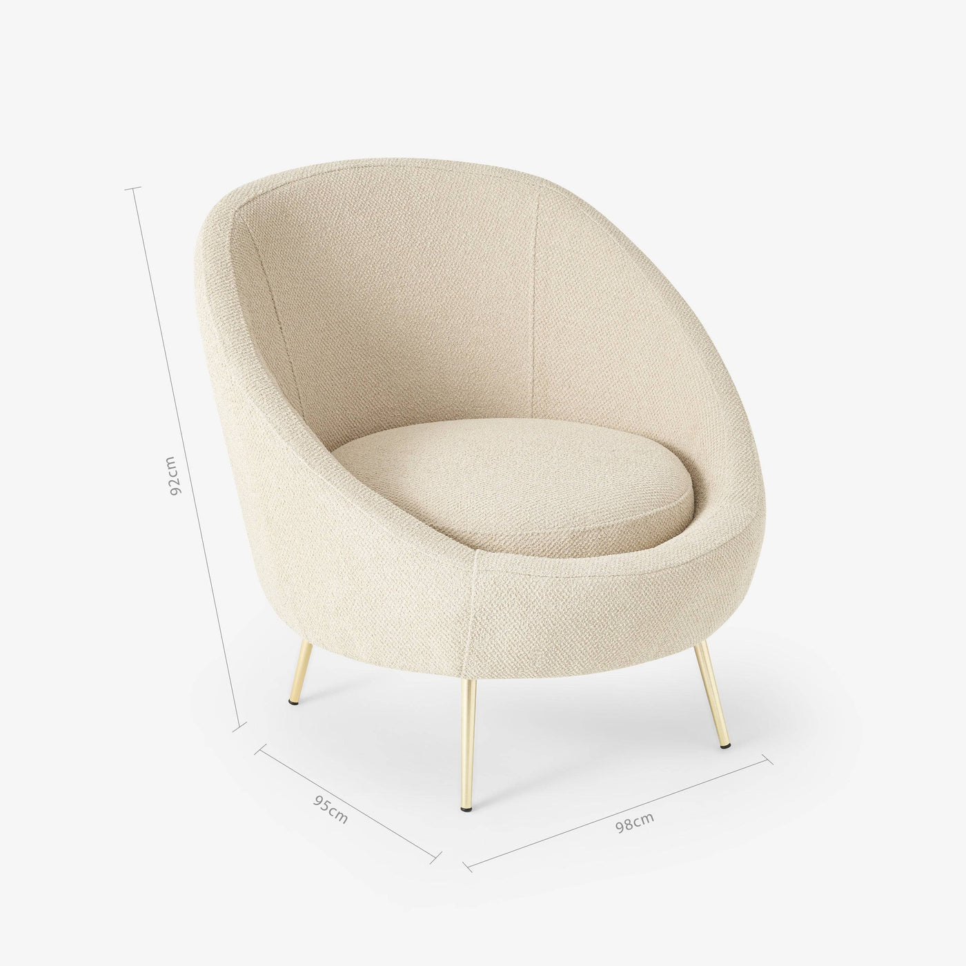 Doro Cotton Accent Tub Chair, Cream Armchairs sazy.com
