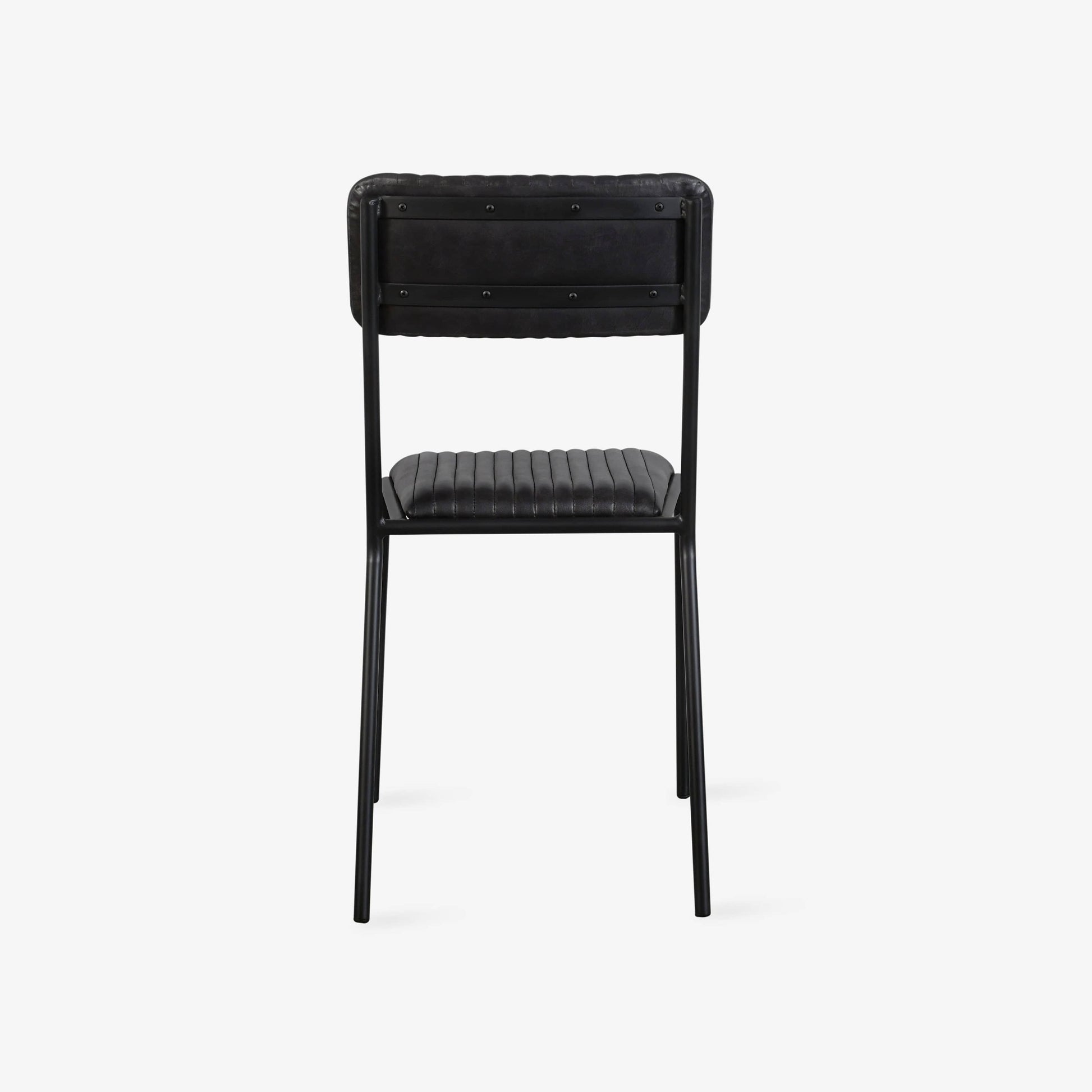 Basil Pleated Leather Dining Chair, Black Dining Chairs & Benches sazy.com