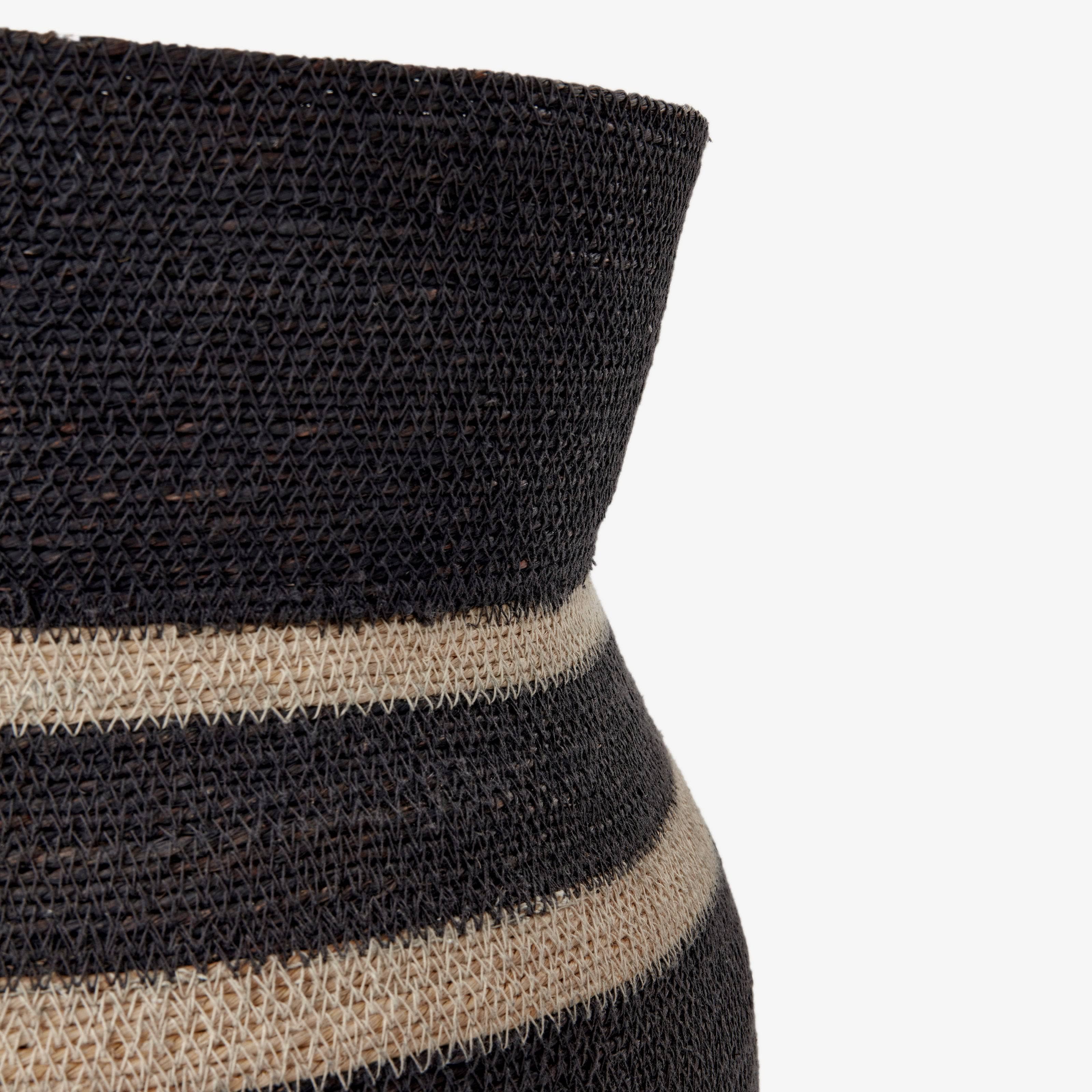 Circo Striped Basket, Black - Natural - 3