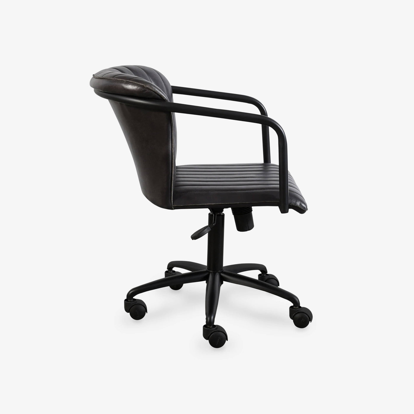 Iron Leather Office Chair, Black, 52x61x84 cm - 3