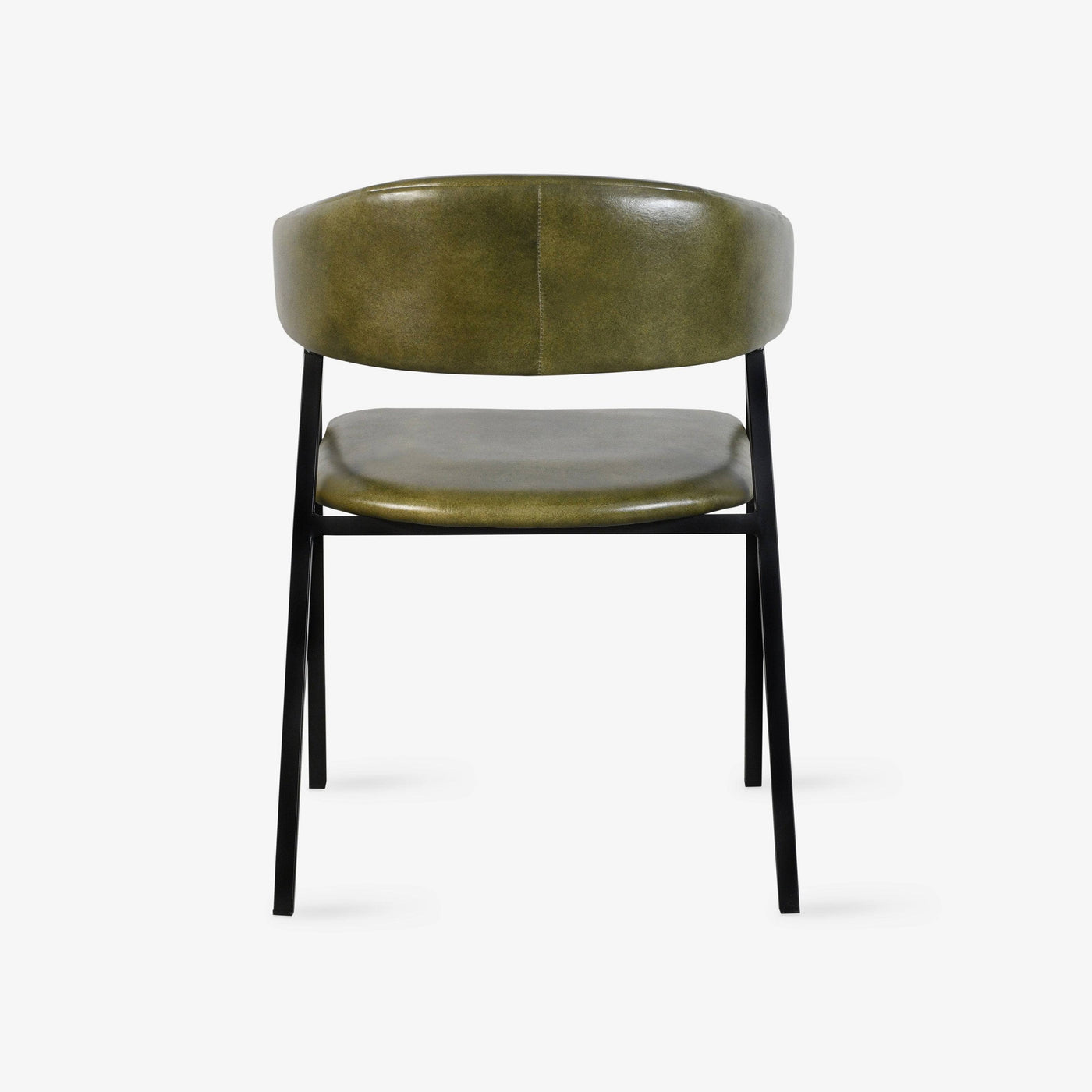 Iron Leather Accent Chair, Green, 54x58x74 cm - 4